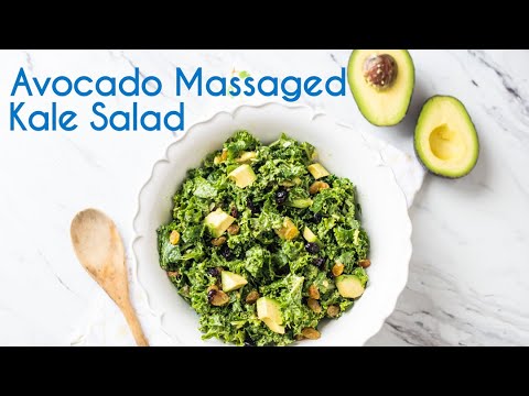 Avocado Massaged Kale Salad - Tender, Healthy & Delicious!
