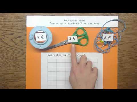 E.1: Rechnen mit Geld - Euro und Cent kennenlernen, Gesamtpreis berechnen (Grundschule, Mathematik)