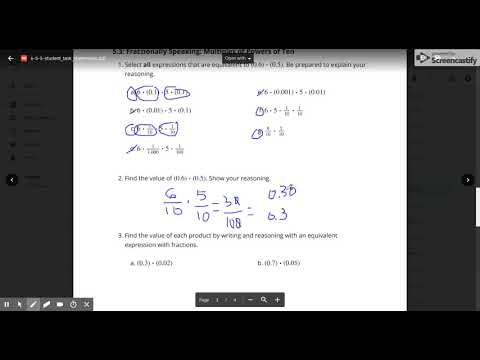 Math 6 Unit 5 Lesson 5 Decimal Points in Products Part 2
