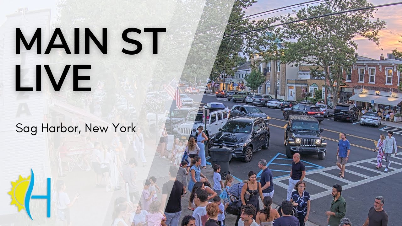 Live webcam view of Calle principal de Sag Harbor en vivo