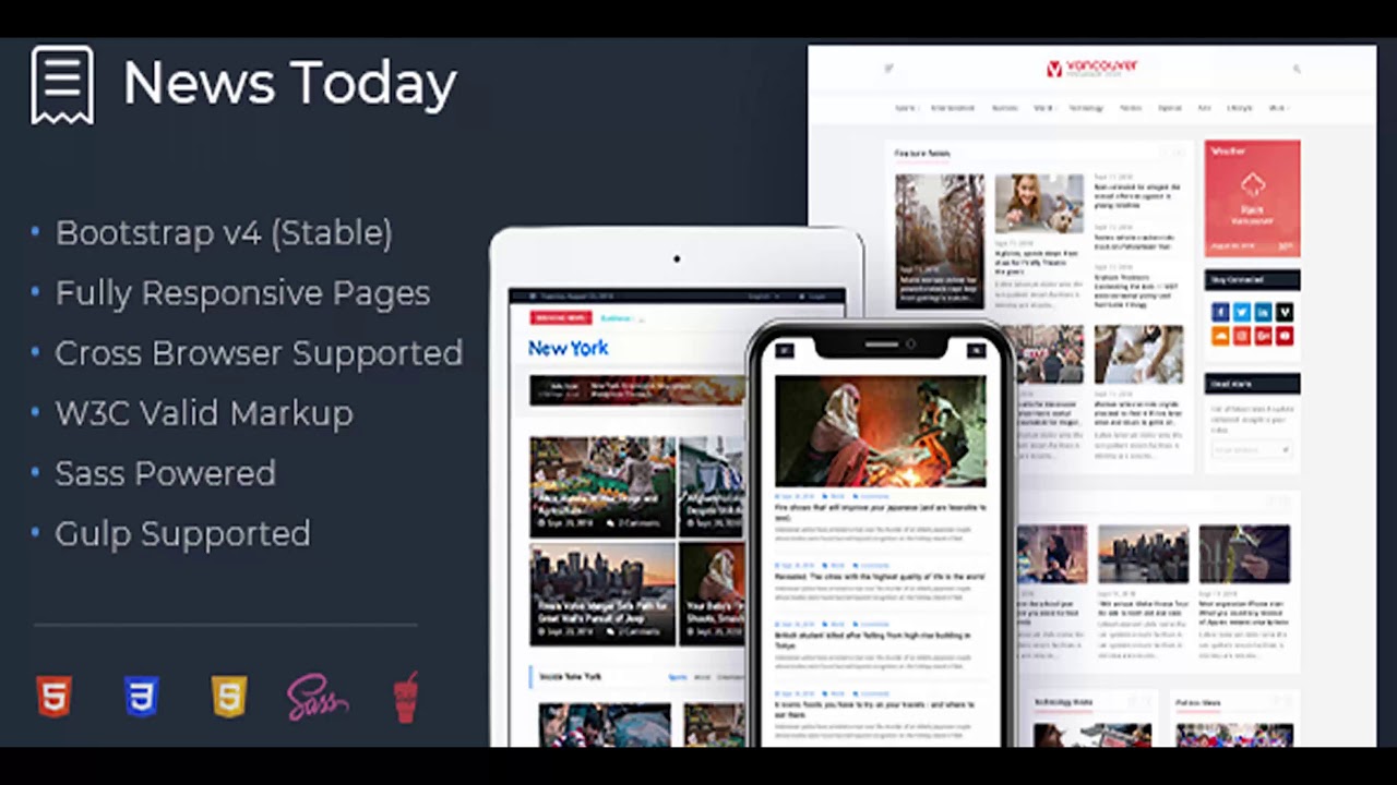 NewsToday - Responsive Modern Newspaper and Magazine HTML5 Template | Themeforest Website Templates