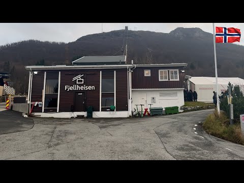 Fjellheisen Cable Car in Tromsdalen. Panoramic Views of Tromsø from Storsteinen Mountain.