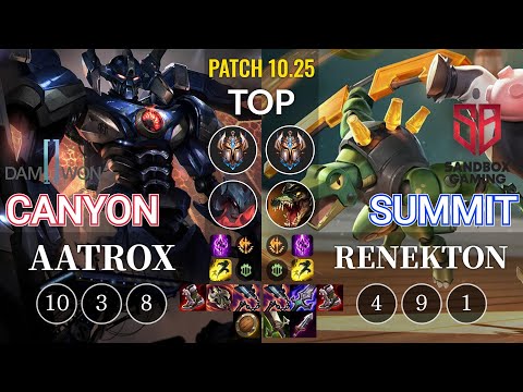 DWG Canyon Aatrox vs SB Summit Renekton Top - KR Patch 10.25