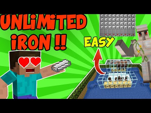 Easy And Unlimited Minecraft IRON farm 1.14.4 - 1.15 Tutorial Very FAST!