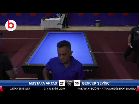 MUSTAFA AKTAŞ & GENCER SEVİNÇ Bilardo Maçı - 2019 TÜRKİYE KUPASI 2.ETAP ERKEKLER-1.ÖN ELEME