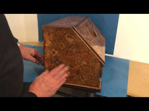 1780 Dutch Marquetry walnut table bureau