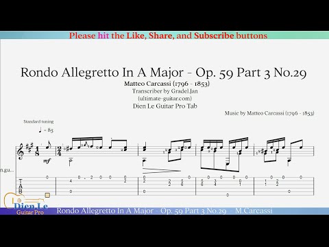 Opus 59 Part 3 No 29 - Rondo Allegretto In A Major - Matteo Carcassi