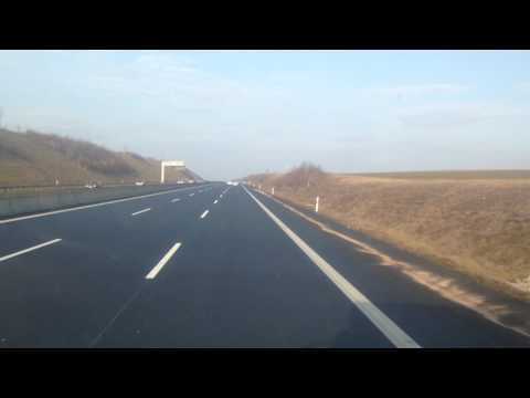 Leere Autobahn A7 Ulm -Würzburg und tolle Musik