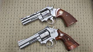 Colt Python Vs. Smith & Wesson 686. Vintage revolver comparison
