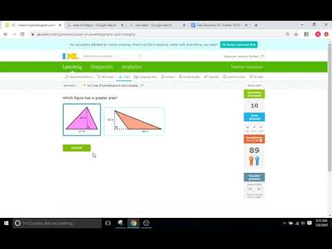IXL S3: Area of Parallelograms and Triangles (Geometry)