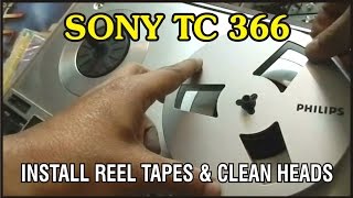 SONY TC 366 How to install reel tapes &amp; clean heads