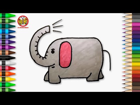Cara Menggambar GAJAH LUCU untuk Anak TK/PAUD dan SD
