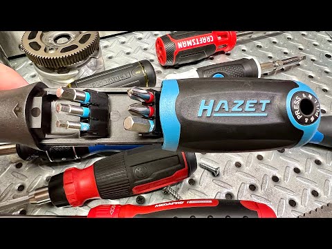 Germans Build It Better - HAZET 810R-4 - Ratcheting Screwdriver With Integrated 12 Bit Holder 🪛