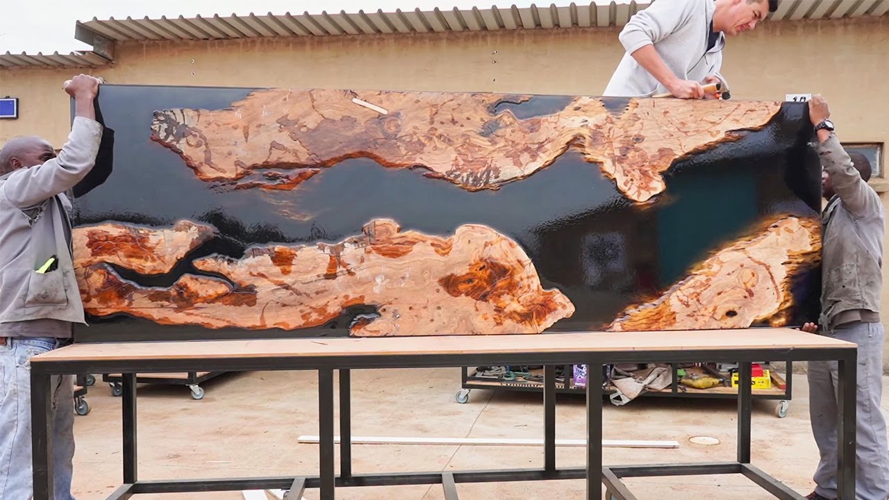 $20,000 Waterfall Epoxy Table Build (DIY SKILLS)