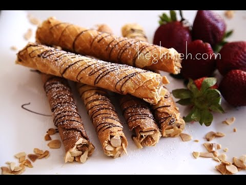 How to make Wafer Rolls with Caramel Buttercream  - Вафельные трубочки - Heghineh Cooking Show