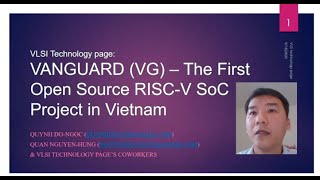 RISC-V Vietnam 2020: 1110 Vanguard – the first Open Source RISC-V SoC project in Vietnam