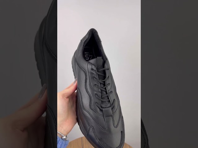 Чоботи жіночі шкіряні байка хутро 592641 Чорний Кросівки жіночі шкіряні на осінь 586457 Чорні