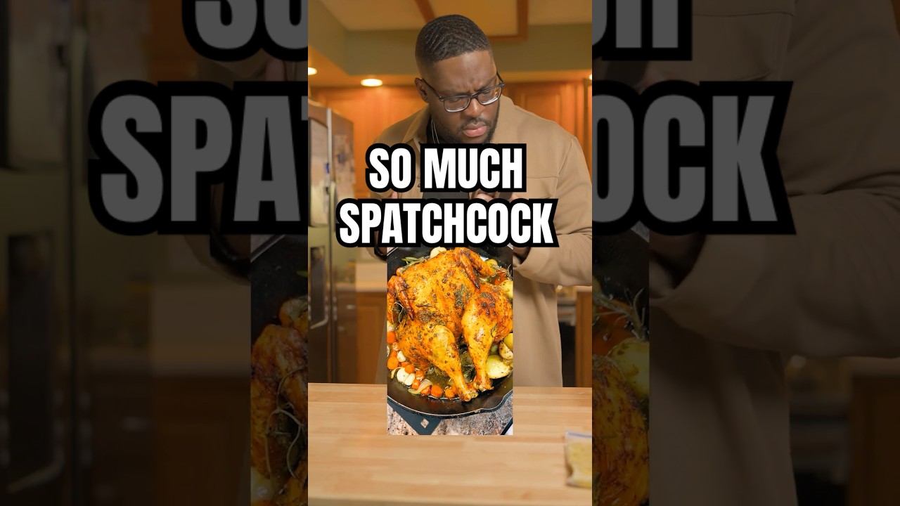 Spatchcocking Chicken is next level! #foodreview #recipe #shorts