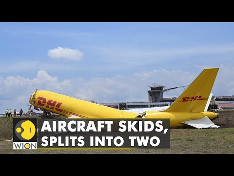 Cargo plane splits in 2 as it makes emergency landing | World News | WION