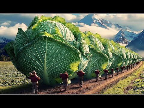 Awesome Cabbage Farming Agriculture Technology - Japan Cabbage Harvesting and Cultivation Techniques