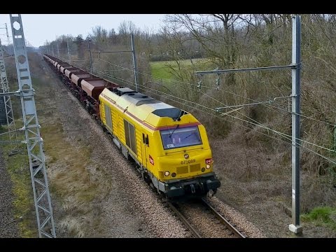 Trains de FRET, INFRA et TER SNCF VFLI Passage à Niveau  LA BROSSE MONTCEAUX