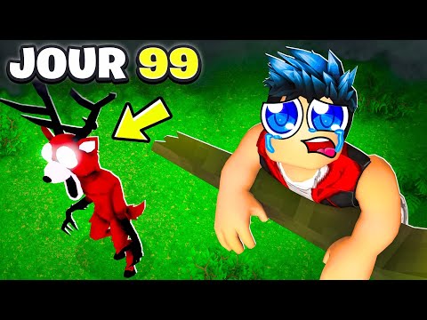 j'ai survécu 100 JOURS dans une forêt Roblox...