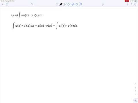 Übungsblatt2 Aufgabe a4 - partielle Integration