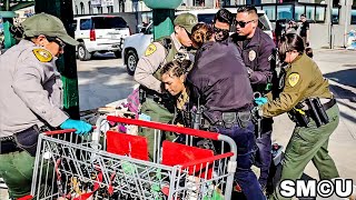 𝗧𝗘𝗡𝗦𝗜𝗢𝗡𝗦 𝗥𝗜𝗦𝗘: Police Arrest Homeless Woman for Assault on Officers During Venice Beach Cleanup