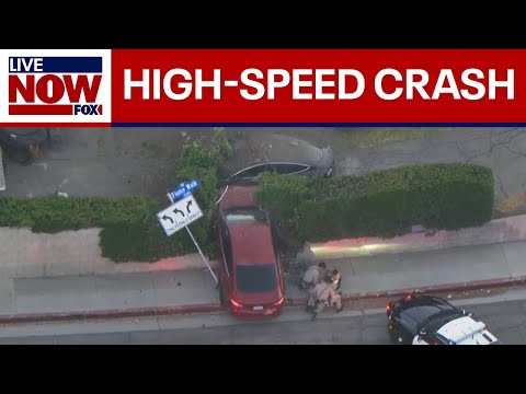 Video | WATCH: DUI suspect crashes car after high-speed LA police chase | LiveNOW from FOX