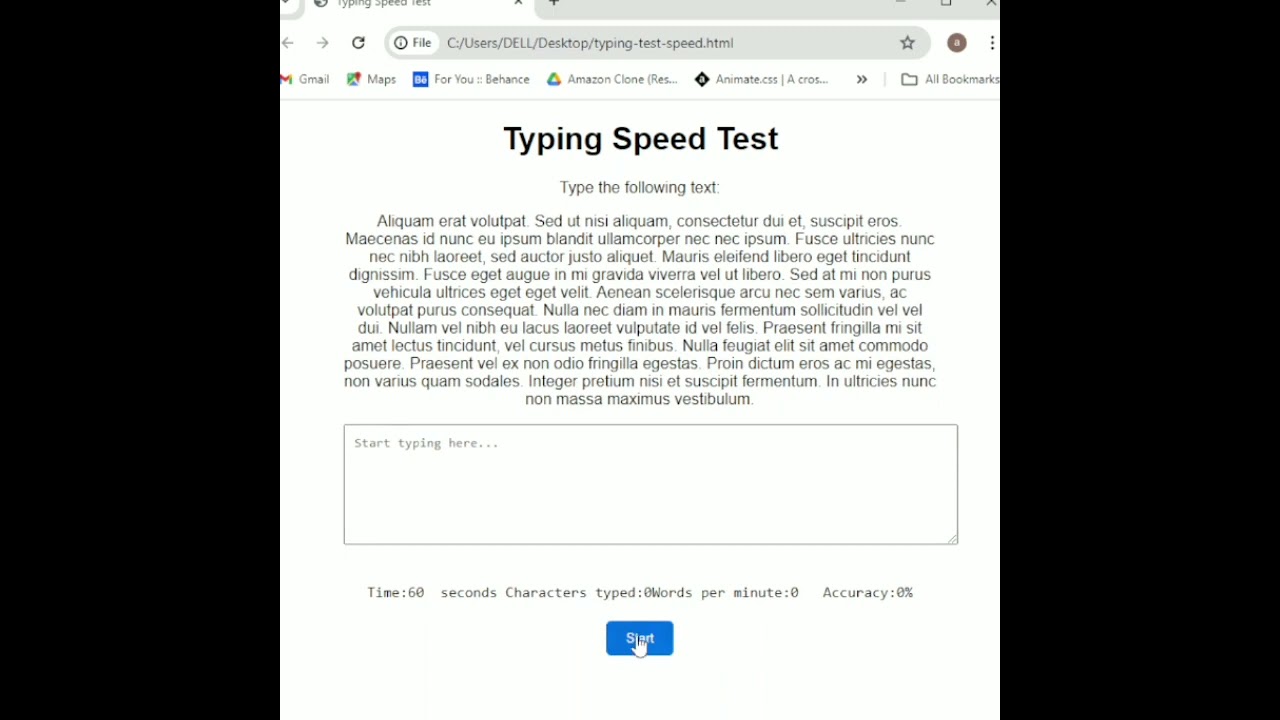 Build Your Own Typing Speed App in Html, Css, Javascript