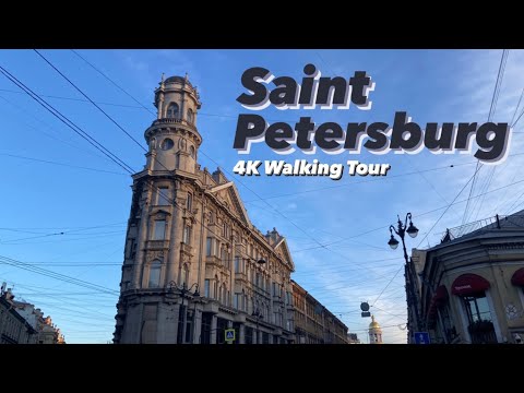 Saint Petersburg Russia - Walking tour on a frosty morning along the main streets of the city