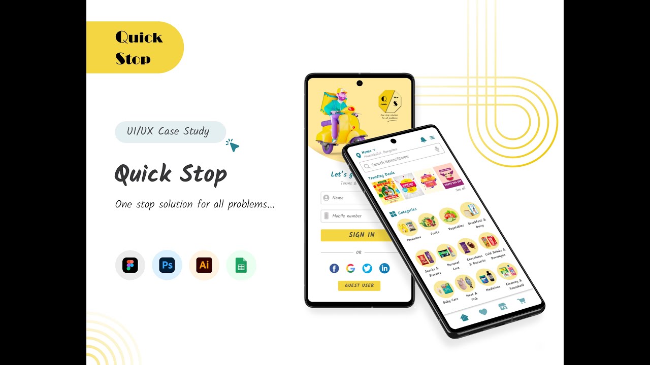 Quick Stop - Grocery App UX/UI Case study Prototype