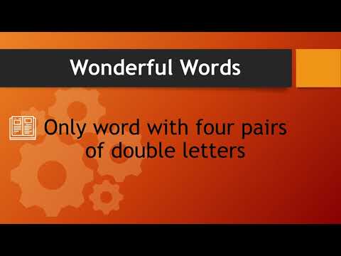 The only word with four pairs of double letters in the English language