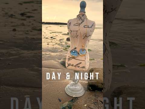 Day & Night, Sea & Sky ~ UV Resin Beach Pendant Set