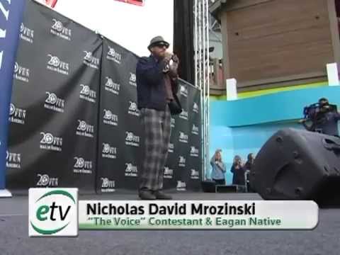 Eagan's  The Voice  contestant Nicholas David Mrozinski performs at the Mall of America MOA
