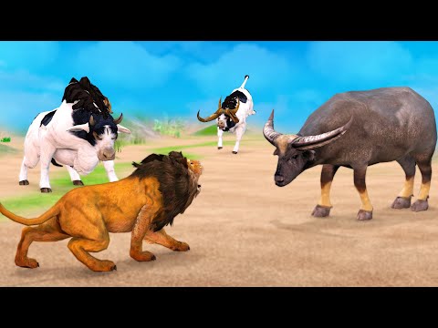 Lion-v-bull-cartoon-fight Mp4 3GP Video & Mp3 Download unlimited Videos  Download 