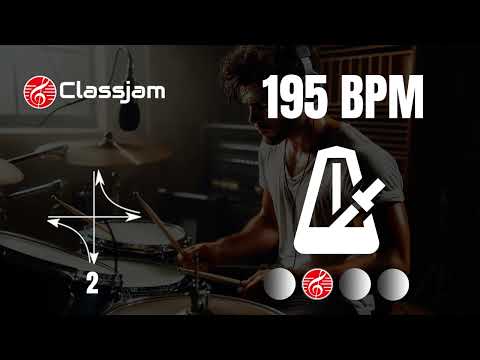 Drum track 4/4 - 195 BPM base de batería para practicar