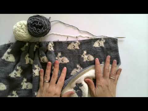 Doubleface stricken mit einem Faden