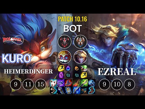 KT Kuro Heimerdinger vs Ezreal Bot - KR Patch 10.16