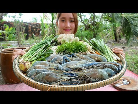 Yummy River Prawn Soup Cooking - River prawn Soup Recipe - Cooking With Sros Video