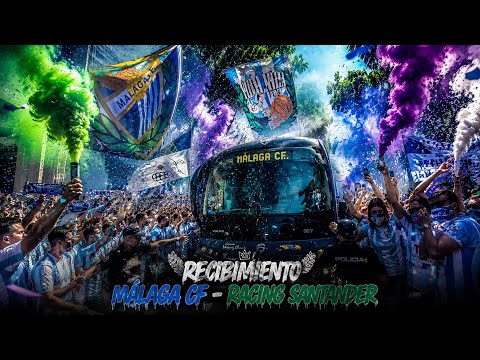 Málaga CF 1-1 Racing Santander.  Previa y recibimiento al Málaga CF a su llegada a La Rosaleda.