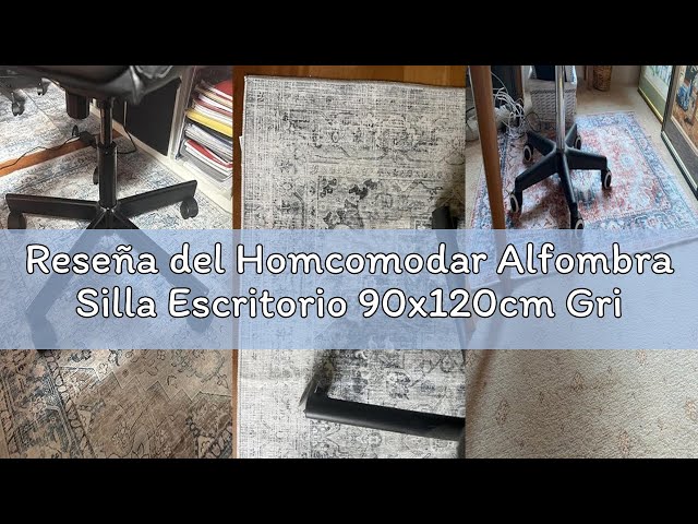 Vídeo relacionado con Homcomodar Alfombra Silla Escritorio 90x120cm Gris Protectora Suelo Ruedas Antideslizante para Gaming Oficina Ordenador