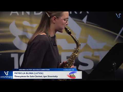 ANDORRA SAX FEST 2023: Patricija Bloma (Latvia) plays Three pieces for Clarinet, Igor Stravinsky