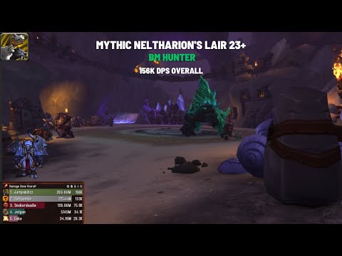 Mythic Neltharion's Lair 23+! 156k DPS Overall BM Hunter. 10.1.5 #WorldofWarcraft #Dragonflight