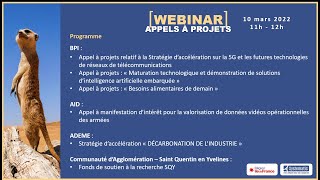 [REPLAY] Webinar Appels a Projets – 10 mars 2022