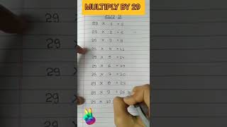 MULTIPLE BY 29 | Smart Easy to Write 29 table | #short #youtubeshorts #maths #mathstricks