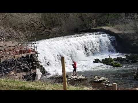Weir at River Wye, in the Peak District,  at Monsall Head. 30 March 21.