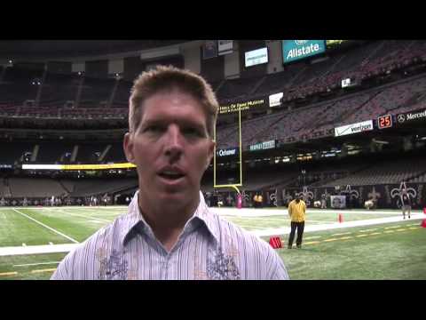 JOE UNITAS ON THE FIELD BEFORE THE SAINTS/CHARGERS GAME
