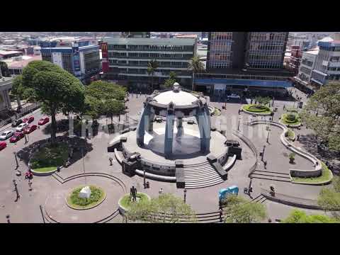 Costa Rica - San Jose, Parque Central de San José Drone [4K] Stock Footage 4