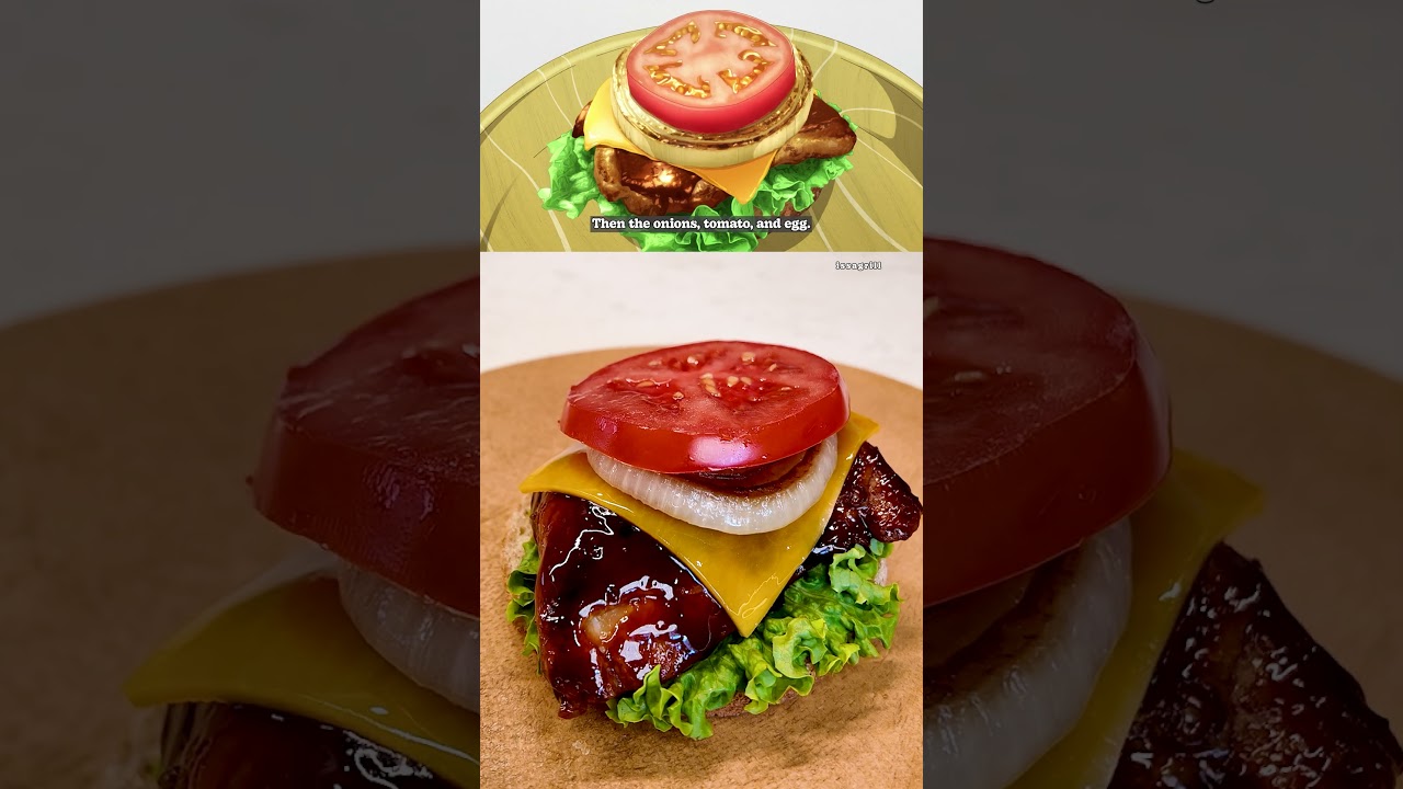 Anime Teriyaki Burger in Real Life #animefood